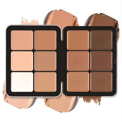 Professional Color Correcting Concealer Cream,12 Color Concealer Foundation Palette,Long-Wearing Full Coverage Makeup and Corrector for Under Eye Dark Circles,Acne & Blemishes,Reduces Redness