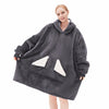 Touchat Wearable Blanket Hoodie, Oversized Sherpa Fleece Sweatshirt Blanket with Giant Hood Pocket and Sleeves for Adult, Warm & Cozy Grey Blanket Gifts for Women