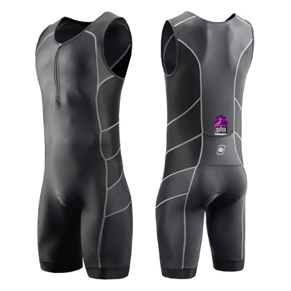 CGLRybO Triathlon Suits Mens One-Piece Sleeveless Trisuits Skin Wet Suit for Running Cycling Swimming