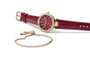 Michael Kors Womens Mini Parker Stainless Steel Multifunction Watch Quartz Leather fashion-watches, red MK6451