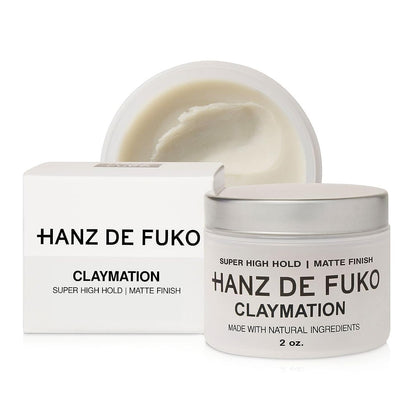 Hanz de Fuko Claymation- Premium Mens Hair Styling Clay with Matte Finish (2 oz) Cruelty Free