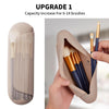 AGIKET Silicone Makeup Brush Holder Travel Cosmetic Bag?Soft Portable Cosmetic Face Brushes Holder with Upgrade Anti-Fall Out Magnetic Closure, Large Travel Makeup Brush Case - Walnut
