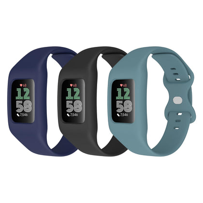 SKYLET 3-Pack Sports Band compatible with Fitbit Charge 6 / Charge 5 / Charge 4 / Charge 3 Bands with Case Silicone Straps, Drop-proof Protective Soft Skin-friendly for Women Men