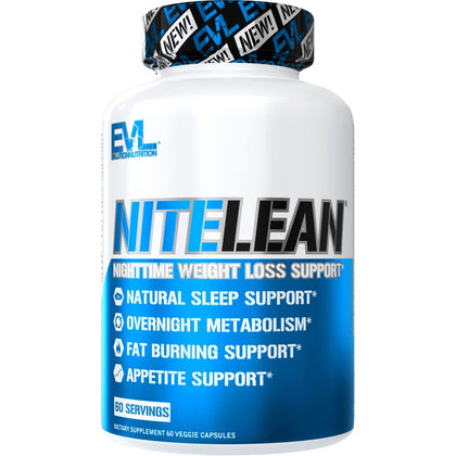 Evlution Nutrition Night Time Fat Burner Support - Overnight Sleep and Weight Loss Support Pills with Thermogenic Green Tea and White Kidney Bean Extract - Diet Pills That Support Stubborn Fat Loss