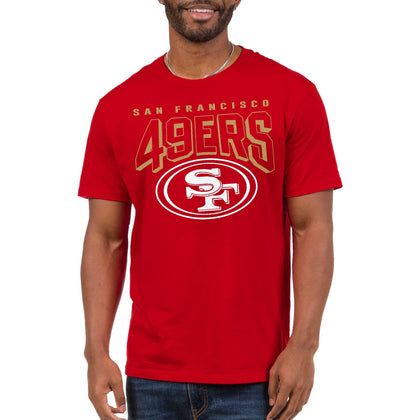 Junk Food Clothing x NFL - San Francisco 49ers - Bold Logo - Unisex Adult Short Sleeve Fan T-Shirt for Men and Women - Size Small