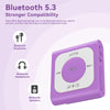 64GB Clip MP3 Player with Bluetooth, AGPTEK A51PL Portable Music Player with FM Radio, Shuffle, No Phone Needed, for Sports, Purple