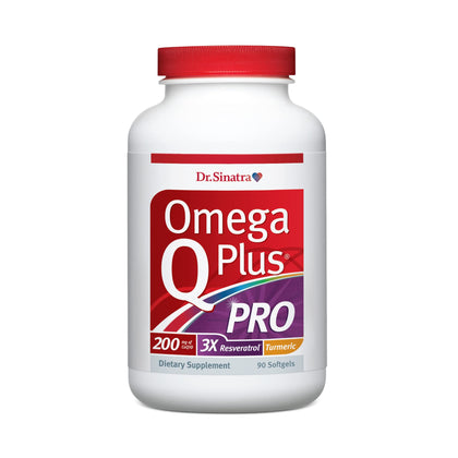 Dr. Sinatra Omega Q Plus PRO - Professional Strength Heart and Healthy Aging Support with 200 mg of CoQ10 and 90 mg of Resveratrol for Optimal Cellular Energy Production