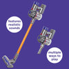 Casdon Dyson Toys - Cordless Vacuum Cleaner - Purple & Orange Interactive Toy Replica with Real Function & Attachments - Kids Cleaning Set - For Children Aged 3+