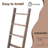 TEAKMAMA Blanket Ladder 4.5 Ft Rack, Decorative Farmhouse Wall Leaning Blanket Holder Ladders for Living Room, Easy to Assemble - Brown