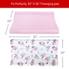 Changing Pad Covers for Girls 2 Pack, Lovely Print Soft Diaper Change Table Sheets, Fit 32