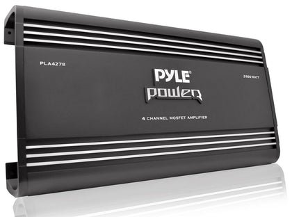 Pyle PLA4278 4-Channel 2000 Watt Bridgeable MOSFET Amplifier, Black