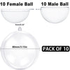 Jishi 10pk Clear Plastic Ornaments for Crafts Fillable Christmas Ornaments Balls DIY Christmas Tree Decorations, Hanging Acrylic Plastic Clear Ornaments for Crafts Fillable, Clear Plastic Balls 80mm