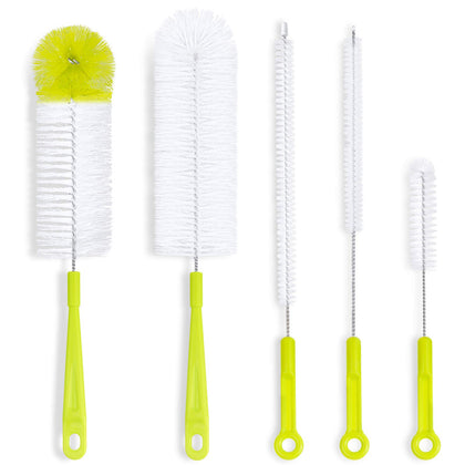 Bottle Cleaning Brush Set - Long Handle Bottle Cleaner for Washing Narrow Neck Beer Bottles, Thermos SWell Hydro Flask Contigo Sports Water Bottles with Straw Brush, Kettle Spout/Lid Cleaner Brushes