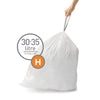 simplehuman Code H Custom Fit Drawstring Trash Bags, 100 Count, 30-35 Liter / 8-9 Gallon, White
