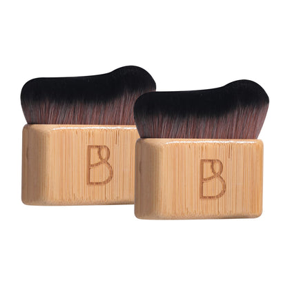 BS-MALL Self Tanning Body Brush Makeup Brushes Set of 2 | Eco-Friendly Natural Bamboo Handles | Ultra-Soft Synthetic Bristles | Perfect for Face & Body Application Perfect for Travel