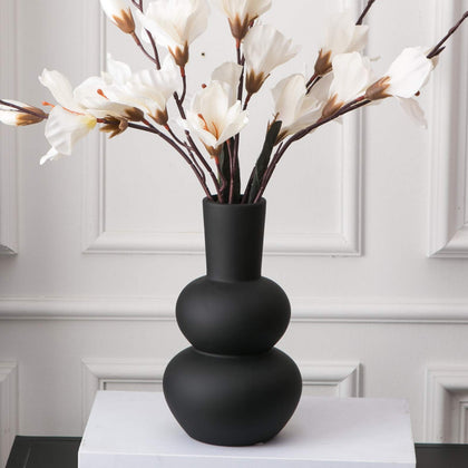 Tenforie Flower Vase Ceramic Vases for Decor, Flower Vase for Home Decor Living Room, Home, Office, Centerpiece,Table and Wedding Black