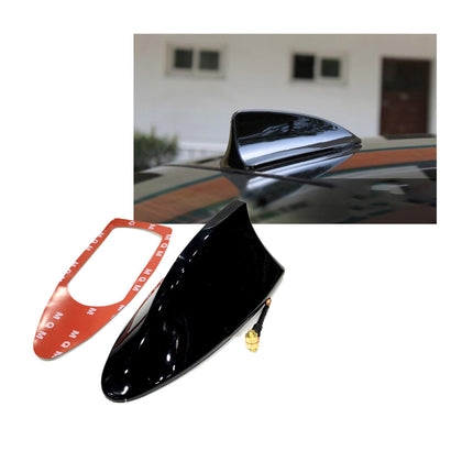 ZKFAR 1 PC Car Shark Fin Antenna with 3M Adhesive, Car Roof AM/FM Radio Signal Base Cover, Enhance Signal Shark Fin Antenna Cover Decoration (Black)