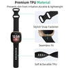 DaQin Compatible with Fitbit Versa 3/Versa 4/Fitbit Sense 2/Fitbit Sense Bands Women Men, Soft TPU Sport Waterproof Strap Replacement Band for Fitbit Versa 4&3/Fitbit Sense Smartwatch Wristband, Small