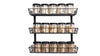 SWOMMOLY Adjustable Wall Mount Spice Rack, 3-Tier Dual-use (Multi-use) Organizer, Black