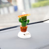Solar Dancing Toy Animal Solar Powered Dancing Dolls Swinging Animated Bobble Dancer Car Decor (Cactus)