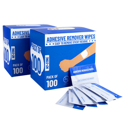 (100 Count) 6 x 7inches Medical Adhesive Remover Wipes,Large Size,No-sting,Ostomy Adhesive removing pads?For Removing Adhesive Residue on Skin.
