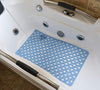 Nonslip Bathtub Mat Extra Soft TPE Bath Mat for Kids, Machine Washable Bathroom Shower Mat, Smooth/Non-Textured Tubs Only, 30L x 17W Inch (Blue)