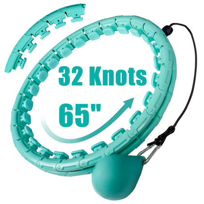 OurStarry 32 Knots Weighted Hoola Circle Fit Workout Hoop Plus Size, Infinity Hula Fitness Massage for Women, Smart Waist Exercise Ring for Adults Weight Loss (32 Knots Green)