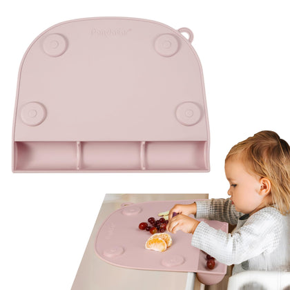 PandaEar Suction Silicone Placemat for Toddlers Kids| Food Grade Toddler Place Mat for Dining Table & Restaurants Baby Eating| Baby Placemat That Stick to Table with Food Catching Pockets