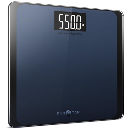RunSTAR 550lb Bathroom Digital Scale for Body Weight with Ultra-Wide Platform and Large LCD Display, Accurate High Precision Scale with Extra-High Capacity, FSA HSA Eligible