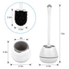 Toilet Brush and Holder, 2 Pack Toilet Bowl Brush and Holder with Long Handle, Plastic Holder Easy to Hide, Drip-Proof, Easy to Assemble, Deep Cleaning