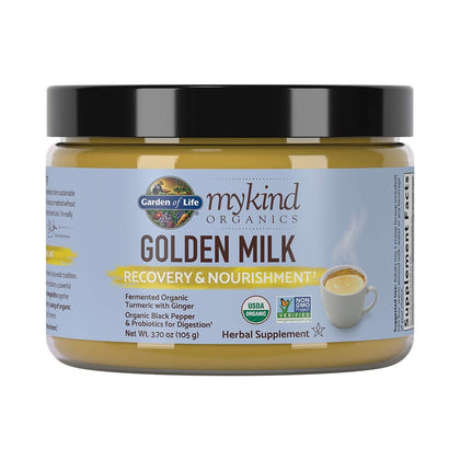 Garden of Life Organics Golden Milk Recovery & Nourishment Powder - 44mg Turmeric Curcumin (95% Curcuminoids), Ashwagandha - Organic Non-GMO Vegan & Gluten Free Herbal Supplements, 30 Servings
