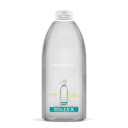 Method Daily Shower Cleaner Refill, Eucalyptus Mint, For Showers, Tile, Fixtures, Glass and Tubs, 68 Fl Oz (Pack of 1)