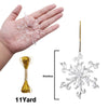 VGOODALL 36PCS Christmas Snowflake Decorations, 4inch Icicles Ornaments Set Clear Snowflake Acrylic Christmas Ornaments for Santa Outdoor Party Tree Decoration Craft