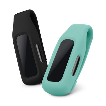kwmobile 2X Clip Holders Compatible with Fitbit Inspire 3 / Inspire 2 / Ace 3 - Clip-On Holder Replacement Set - Black/Mint