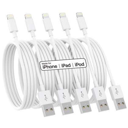 Original [Apple MFi Certified] iPhone Charger,5Pack(3/3/6/6/10 FT) iPhone Charger Fast Charging Lightning Cable iPhone Charger Cord for iPhone 14/13/12/11 Pro Max/XS MAX/XR/XS/X/8/7 Plus iPad AirPods