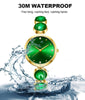 ADSBIAOYE Elegant Women Wrist Watches Unique Diamond Bracelet Watch Fashion Dress Quartz Watch Ladies Gift Watches (1 Green)