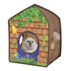 Kitty City Pop-up Safari Hut Play House, Cat Cube, Play Kennel, Cat Bed, Jungle Cat House