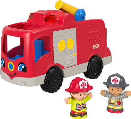 Fisher-Price Little People Musical Toddler Toy Helping Others Fire Truck with Lights Sounds & 2 Figures for Ages 1+ Years