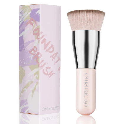 OMANIAC Makeup Brushes, Flat Top Pro Foundation Brush Concealer Brush Travel Make Up Brushes Flawless Brush Ideal for Liquid, Cream, Powder, Blending, Buffing, Concealer