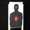 50 Pack Paper Shooting Targets for Range, Bulk for Hunting, Handguns, Pistols, Rifles, Silhouette with Red Bullseye (14x22 in)