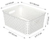 Woven Plastic Storage Baskets, 6 Pack White Weave Bins Organizer, 10.1