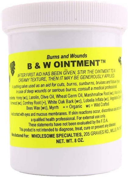 Amish Burn Salve Cream Ointment For Healing Wounds, Scars, And Burns - Made with Beeswax and Aloe Vera - 8oz