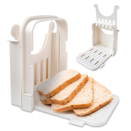Bread Slicer for Homemade Bread, Foldable Plastic Bread Slicer Machine, Compact Bread Slicing Guide 3 Sizes Bread Loaf Slicer Thin Bread Cutter, Manual Bread Slicer for Kitchen