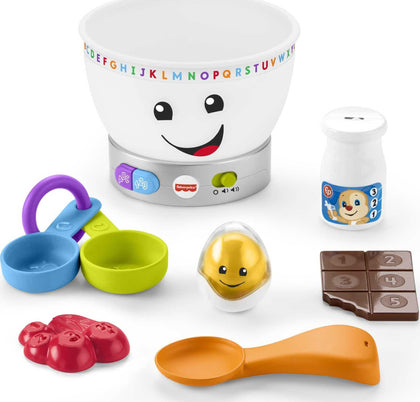 Fisher-Price Laugh & Learn Baby Learning Toy Magic Color Mixing Bowl with Pretend Food Music & Lights for Ages 6+ Months