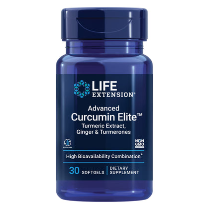 Life Extension Advanced Curcumin Elite Turmeric Extract, Ginger & Turmerones - For Healthy Inflammatory & Immune Response and Cardiovascualr & Brain Health - Gluten-Free, Non-GMO - 30 Softgels