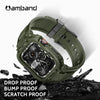 amBand Bands Compatible with Apple Watch 9/8/7 45mm, M1 Sport Series Rugged Case Protective Cover for iWatch 6/SE/5/4/3 44mm 42mm Men Green