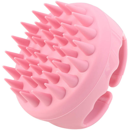 Silicone Hair Scalp Brush Shampoo Brush Scalp Massager Exfoliating Hair Cleaning Brush Head Scrubber for Shower - Pink