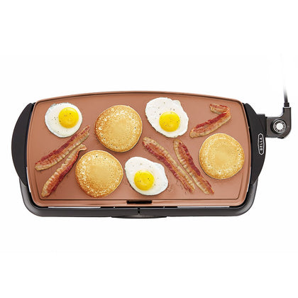 BELLA Electric Ceramic Titanium Griddle, Make 10 Eggs At Once, Healthy-Eco Non-stick Coating, Hassle-Free Clean Up, Large Submersible Cooking Surface, 10.5