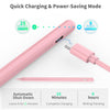 Stylus Pen for iPad,2.5X Quick Charge,Compatible with Apple Pen,iPad 10th 9th 8th Gen,iPad Pro 12.9/11 inch(2018-2023) iPad Mini 6th 5th,iPad Air 5th 4th,Durable Apple Pencil Palm Rejection,Tilt-Pink