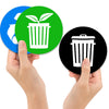 Recycle and Trash Logo Stickers - Organize Trash - for Metal or Plastic Garbage cans, containers and Bins - Indoor & Outdoor - Home, Kitchen, Office - Premium Decal (Compost, Small)